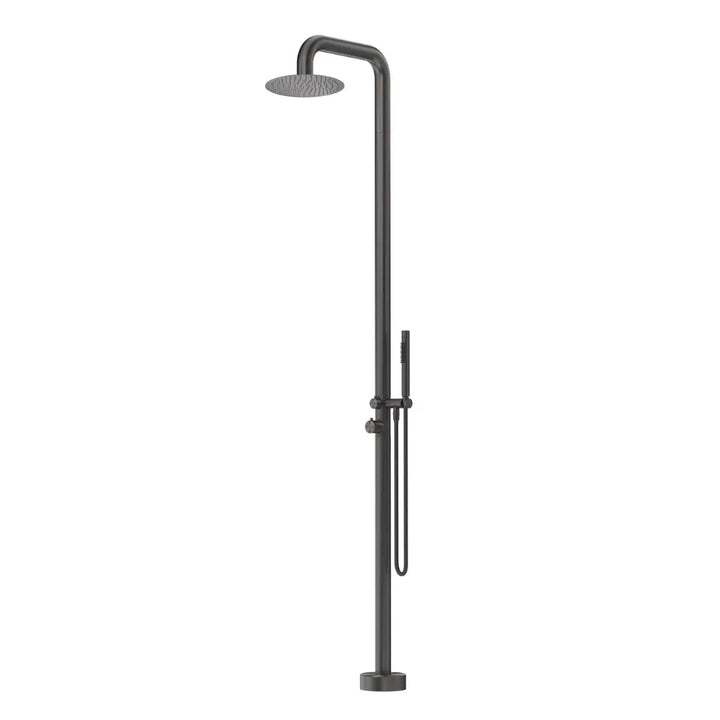 Mica Soft Square Freestanding Outdoor Shower - Gunmetal