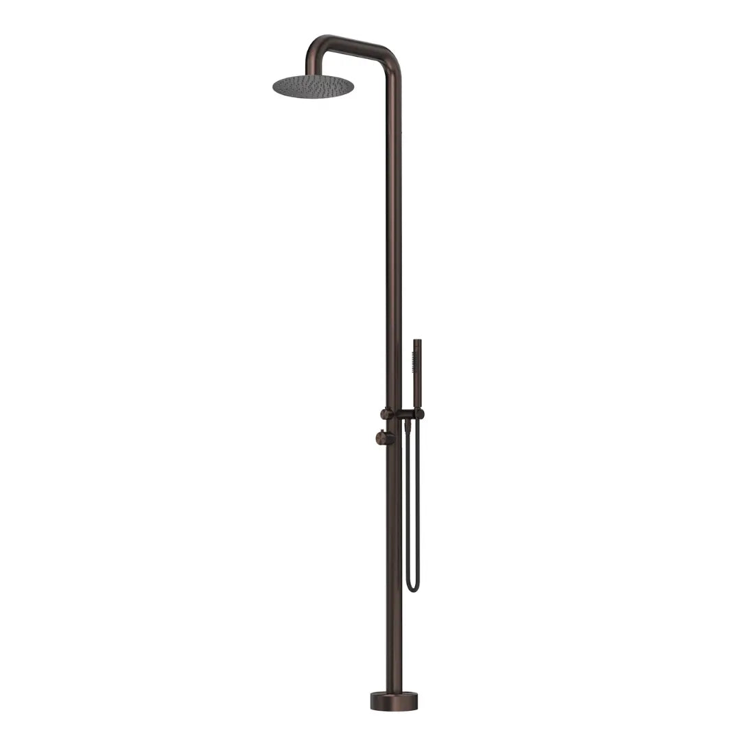 Mica Soft Square Freestanding Outdoor Shower - Dusk Bronze