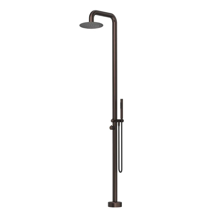 Mica Soft Square Freestanding Outdoor Shower - Dusk Bronze