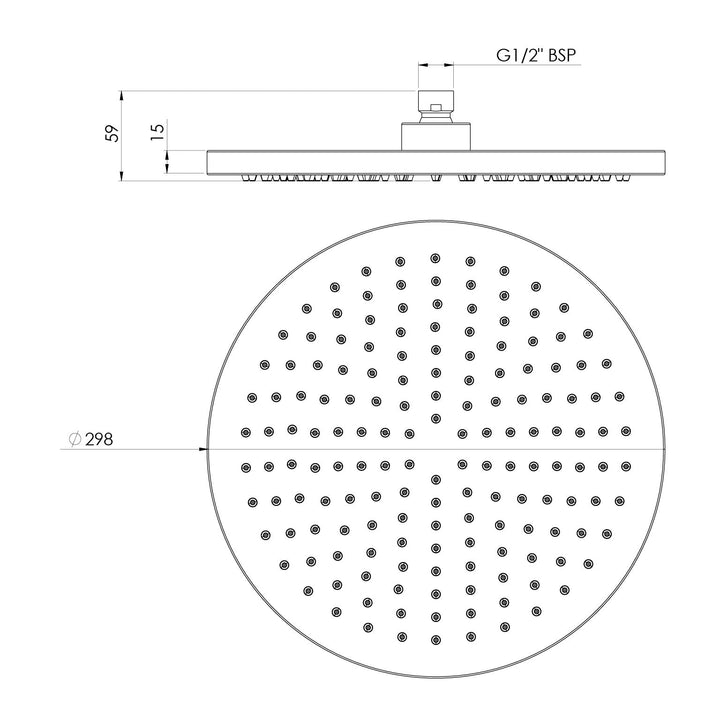 Vivid Shower Rose 300mm Round - Brushed Bronze
