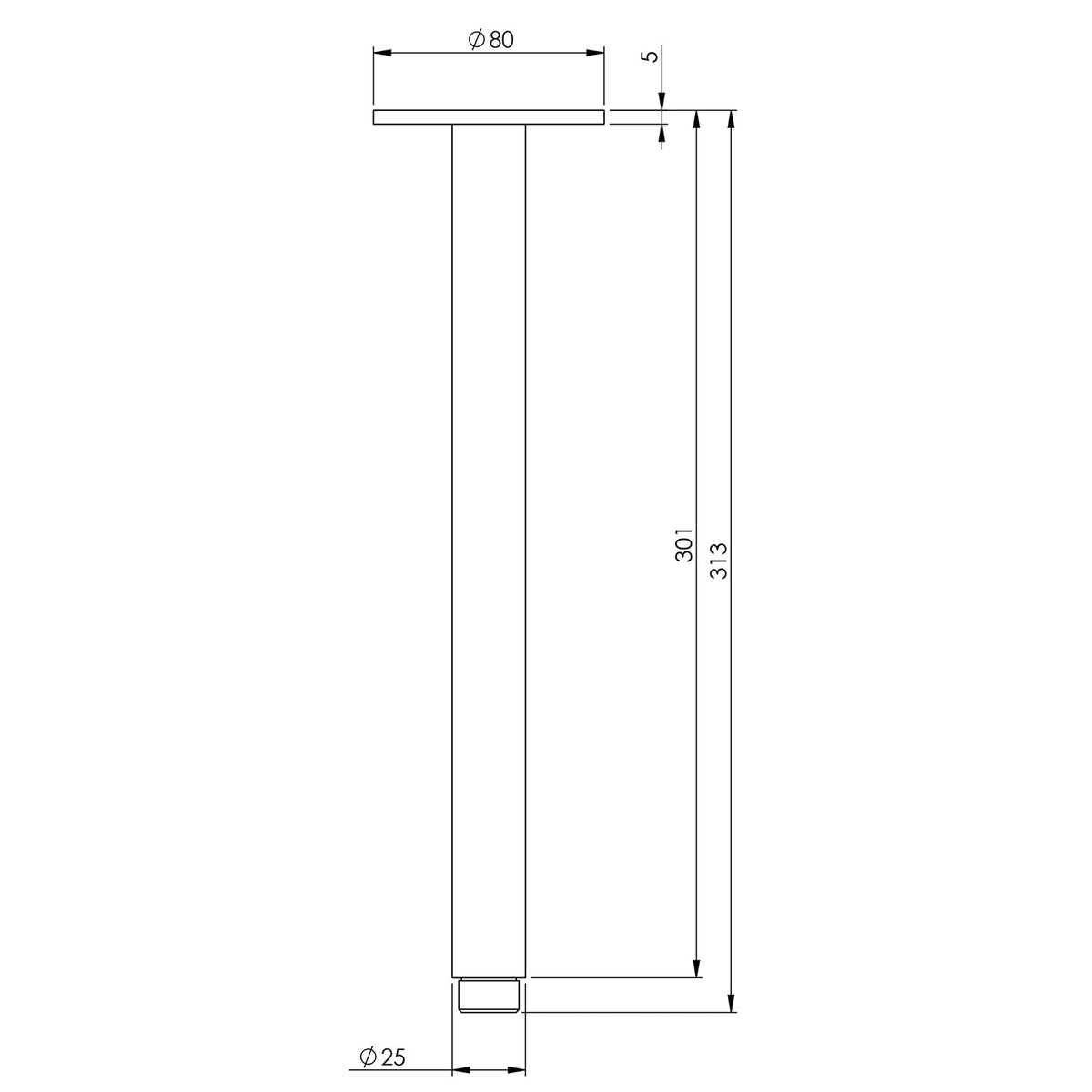 Vivid Ceiling Arm 300mm - Brushed Bronze