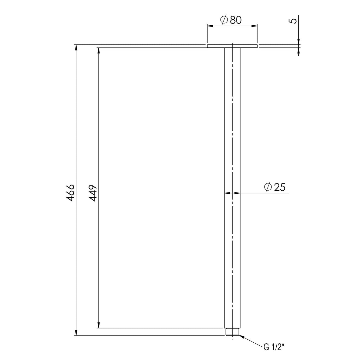 Vivid Ceiling Arm 450mm - Brushed Bronze