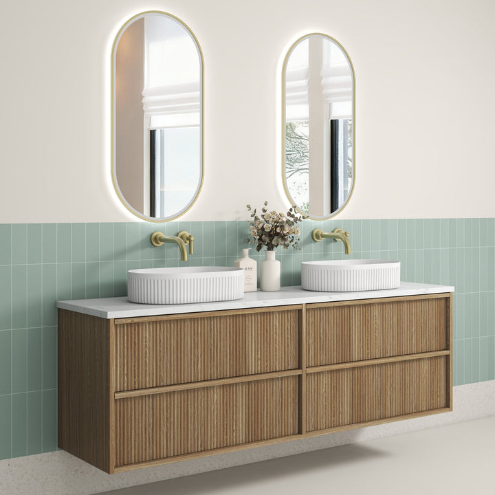 Venetta Fluted Framed Wall Hung Harvest Oak 1800mm - product photo 12