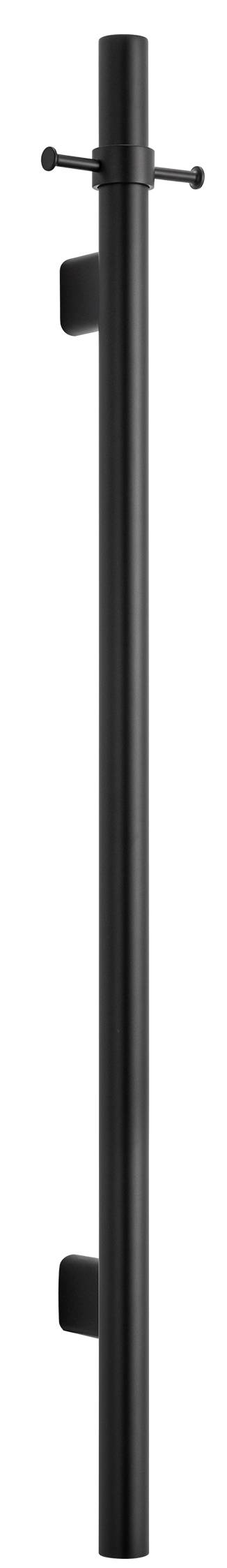 Mica Vertical Heated Towel Rail - Matte Black - view 2