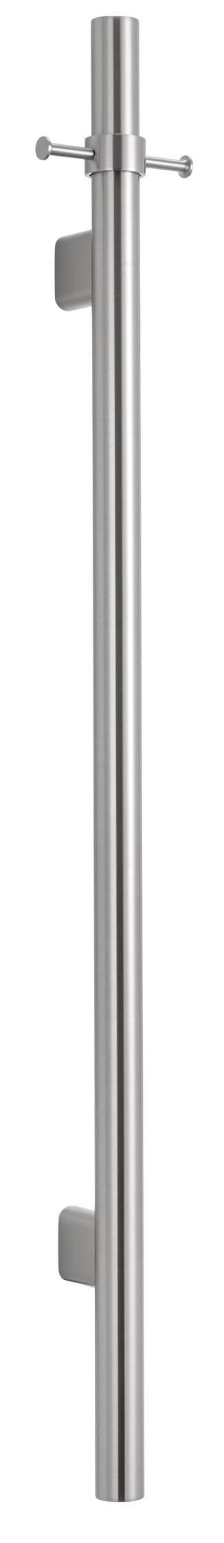 Mica Vertical Heated Towel Rail - Brushed Nickel - view 4