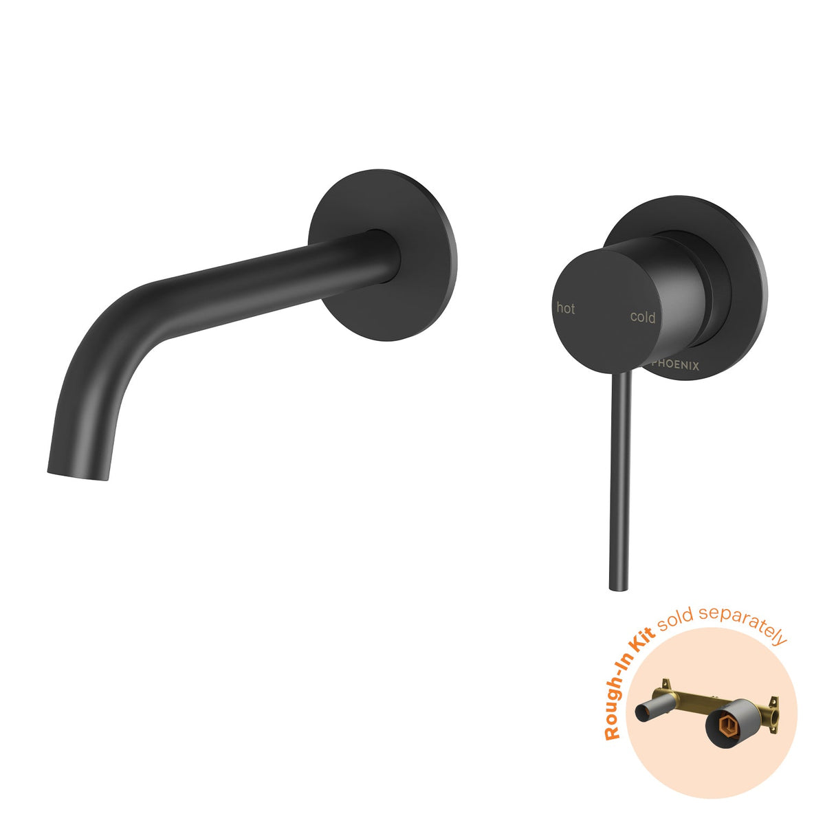 Vivid Slimline SwitchMIx Wall Basin/Bath Mixer 60mm Trim Kit Only - Matte Black