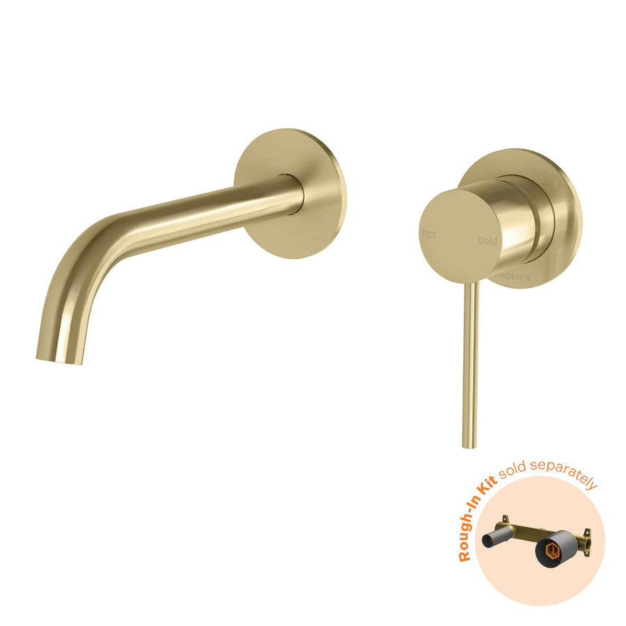 Vivid Slimline SwitchMIx Wall Basin/Bath Mixer 60mm Trim Kit Only - Brushed Gold