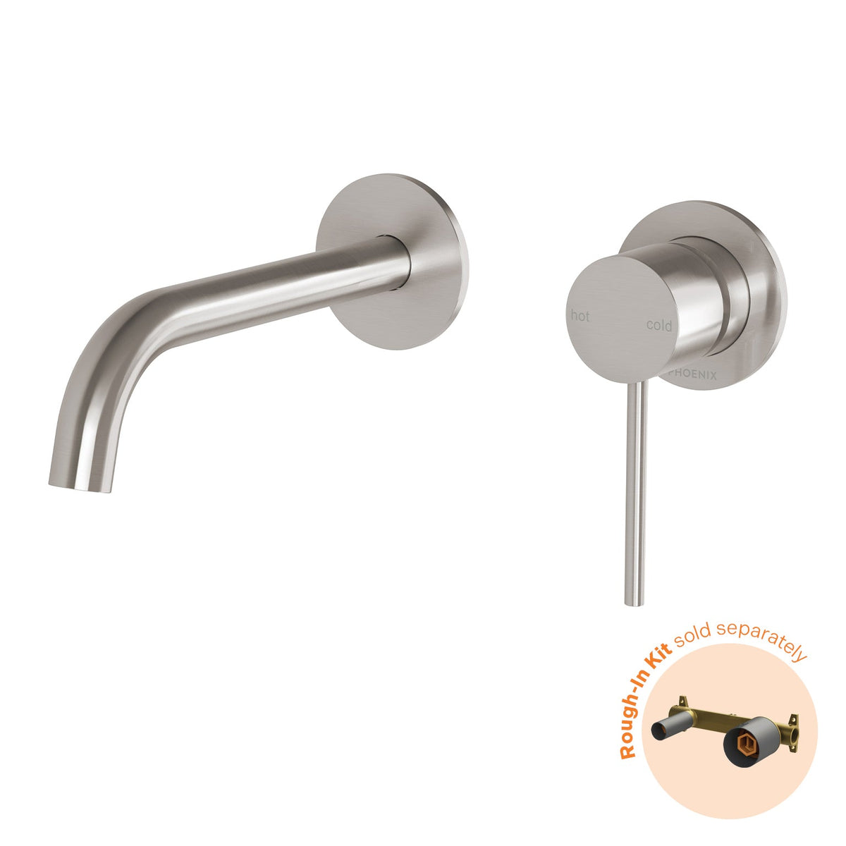 Vivid Slimline SwitchMIx Wall Basin/Bath Mixer 60mm Trim Kit Only - Brushed Nickel