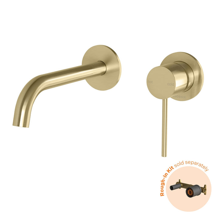 Vivid Slimline SwitchMix Wall Basin/Bath Mixer 60mm Trim Kit - Brushed Gold - Fit-Off Kit - Rough-In Kit sold separately