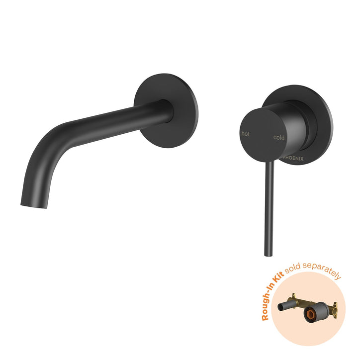 Vivid Slimline SwitchMix Wall Basin/Bath Mixer 60mm Trim Kit - Matte Black - Fit-Off Kit - Rough-In Kit sold separately