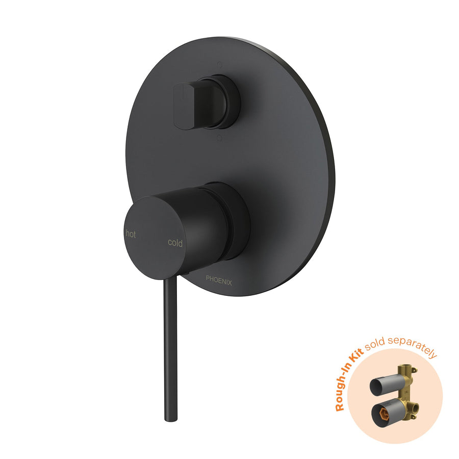 Vivid Slimline SwitchMix Shower/Bath Diverter Mixer Trim Kit Only - Matte Black