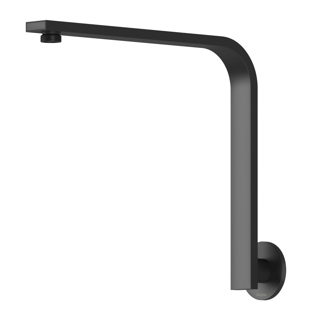 Vivid Slimline High-Rise Shower Arm Round Plate - Matte Black