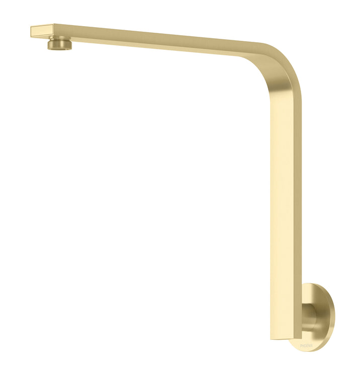 Vivid Slimline High-Rise Shower Arm Round Plate - Brushed Gold