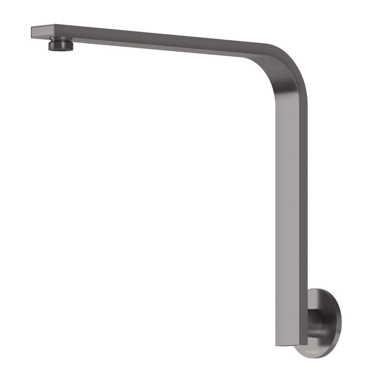 Vivid Slimline High-Rise Shower Arm Round Plate - Brushed Carbon
