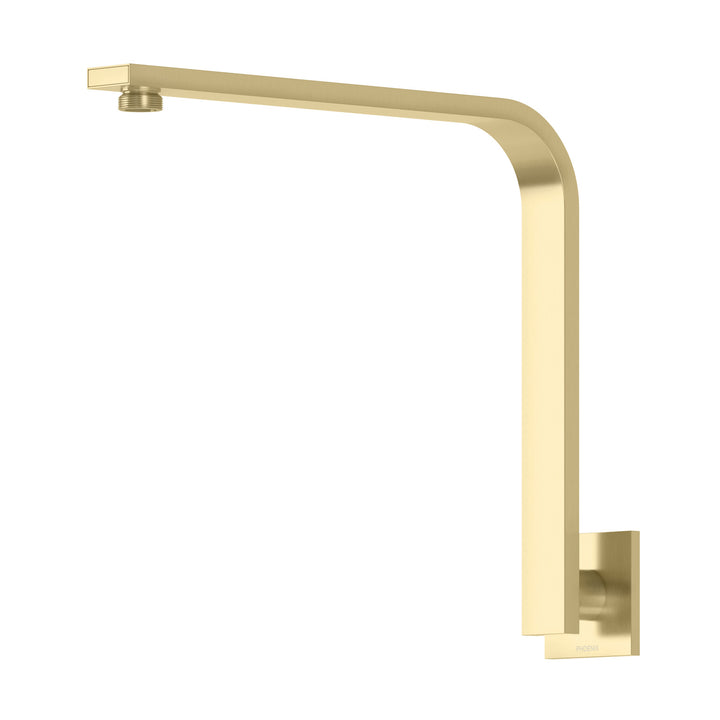 Vivid Slimline High-Rise Shower Arm Square Plate - Brushed Gold