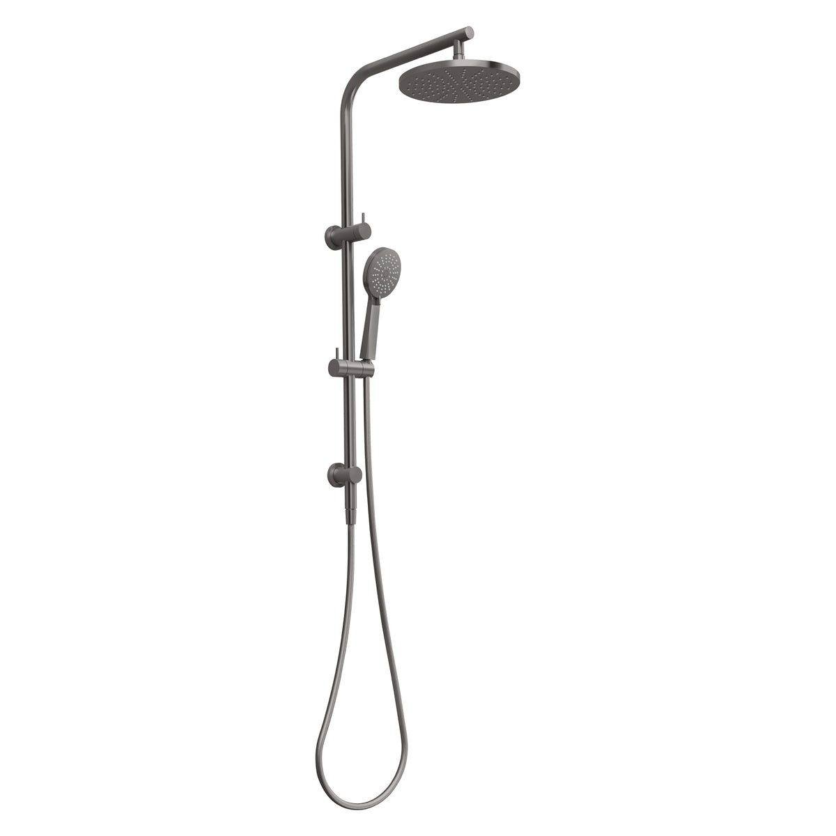 Vivid Slimline Twin Shower - Brushed Carbon