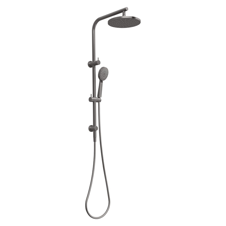 Vivid Slimline Twin Shower - Brushed Carbon