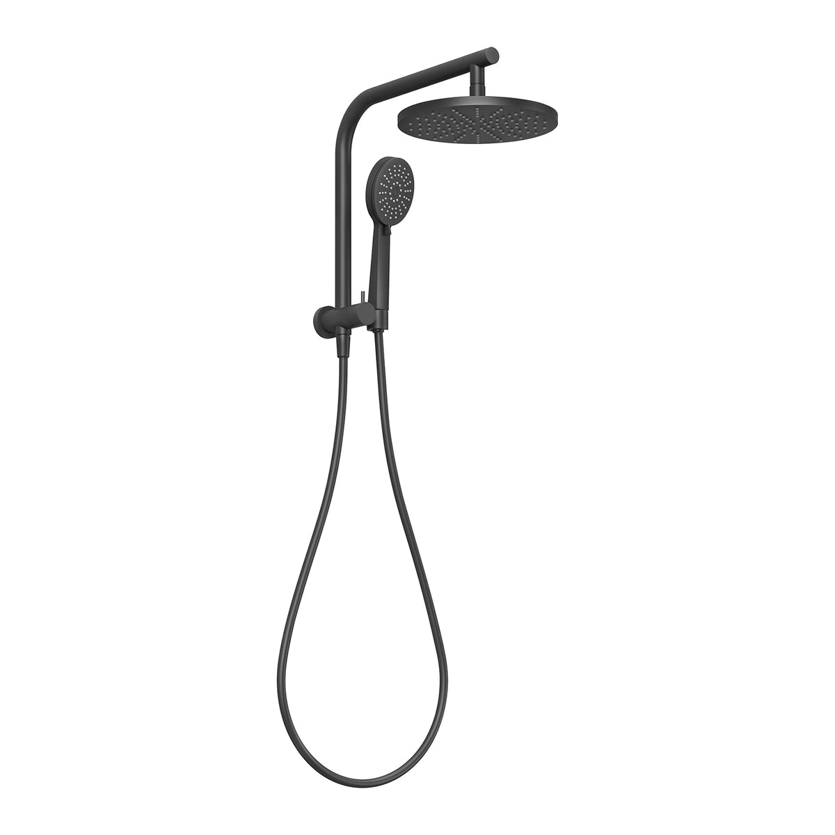 Vivid Slimline Compact Twin Shower - Matte Black