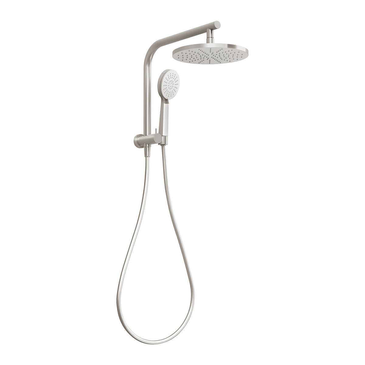 Vivid Slimline Compact Twin Shower - Brushed Nickel