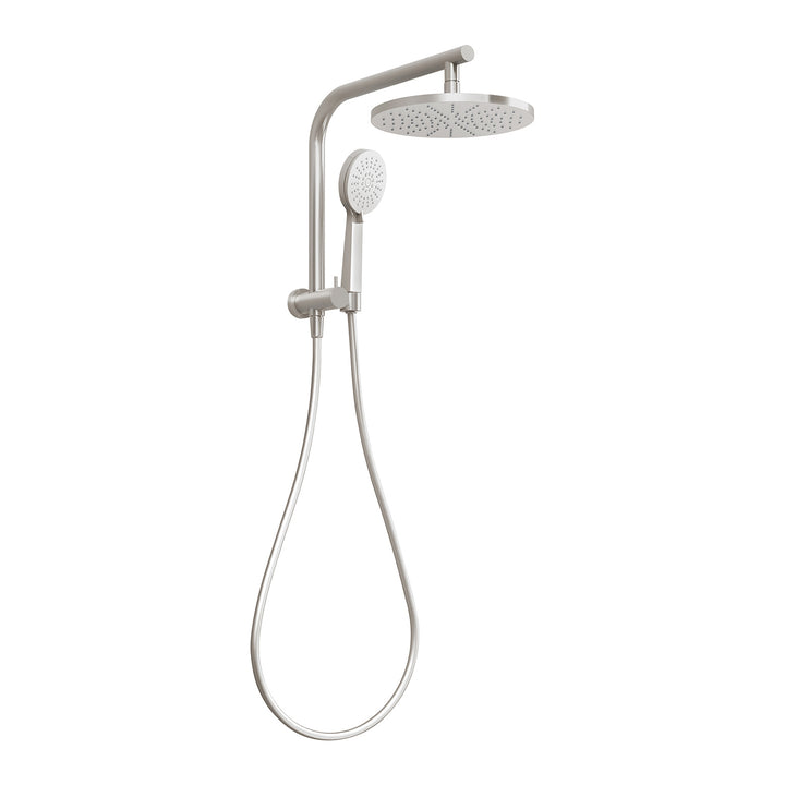 Vivid Slimline Compact Twin Shower - Brushed Nickel