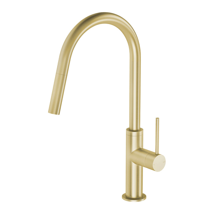 Vivid Slimline Pull Out Sink Mixer 200mm - Lead Free - Brushed Gold