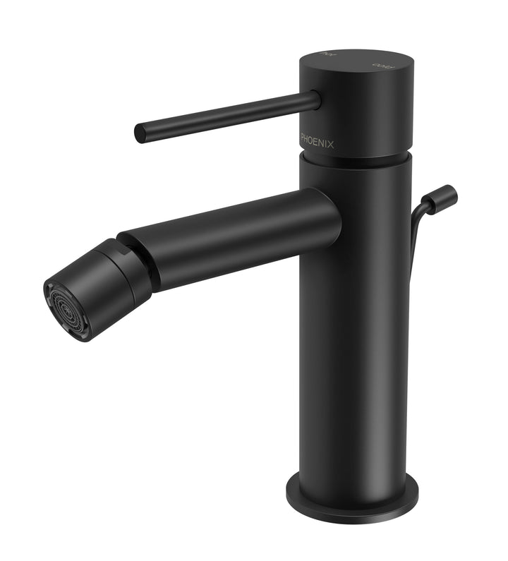 Vivid Slimline Bidet Mixer with Pop-Up Waste - Matte Black
