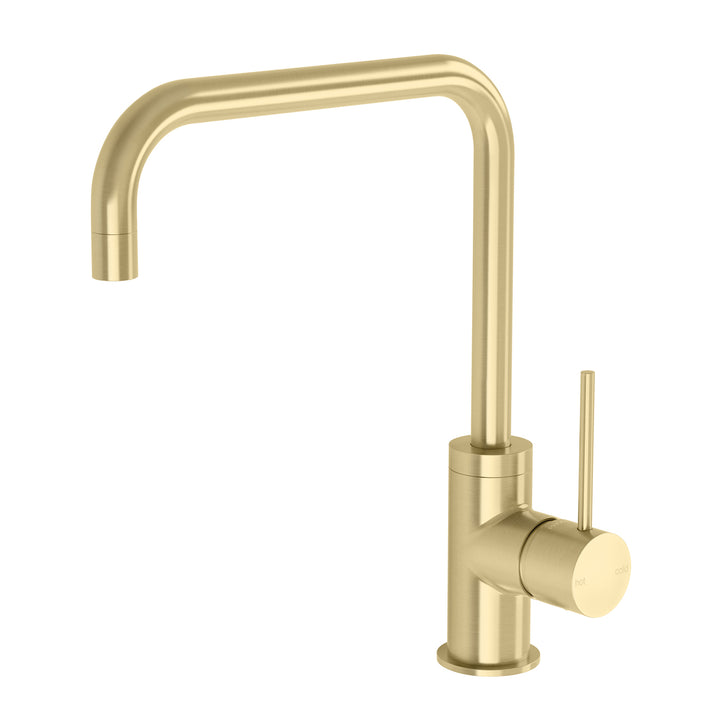 Vivid Slimline Sink Mixer 220mm Squareline - Lead Free - Brushed Gold