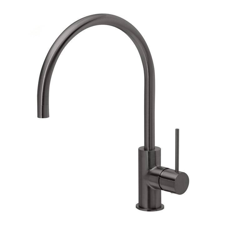 Vivid Slimline Sink Mixer 220mm Gooseneck - Lead Free - Brushed Carbon