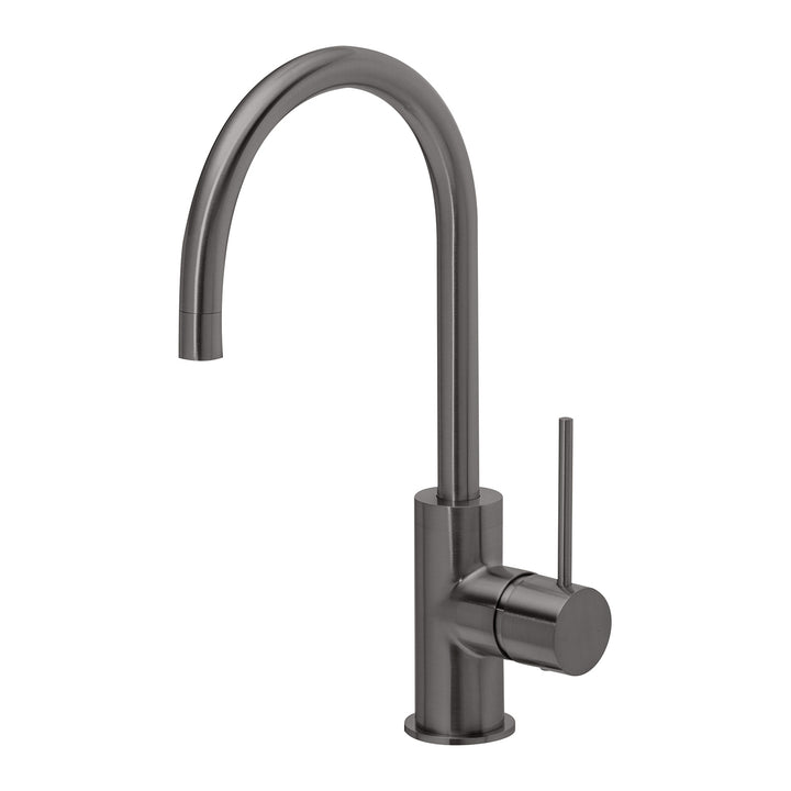 Vivid Slimline Sink Mixer 160mm Gooseneck - Lead Free - Brushed Carbon