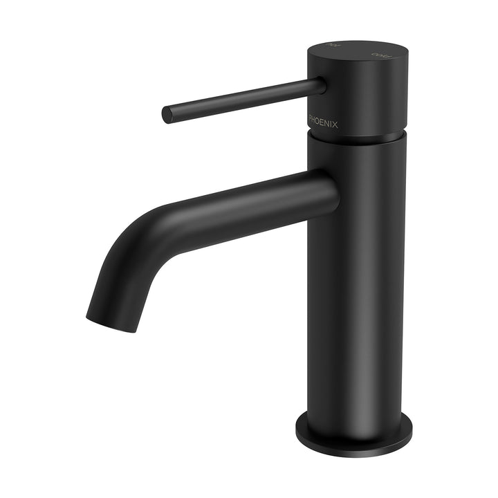 Vivid Slimline Basin Mixer Curved Outlet - Lead Free - Matte Black