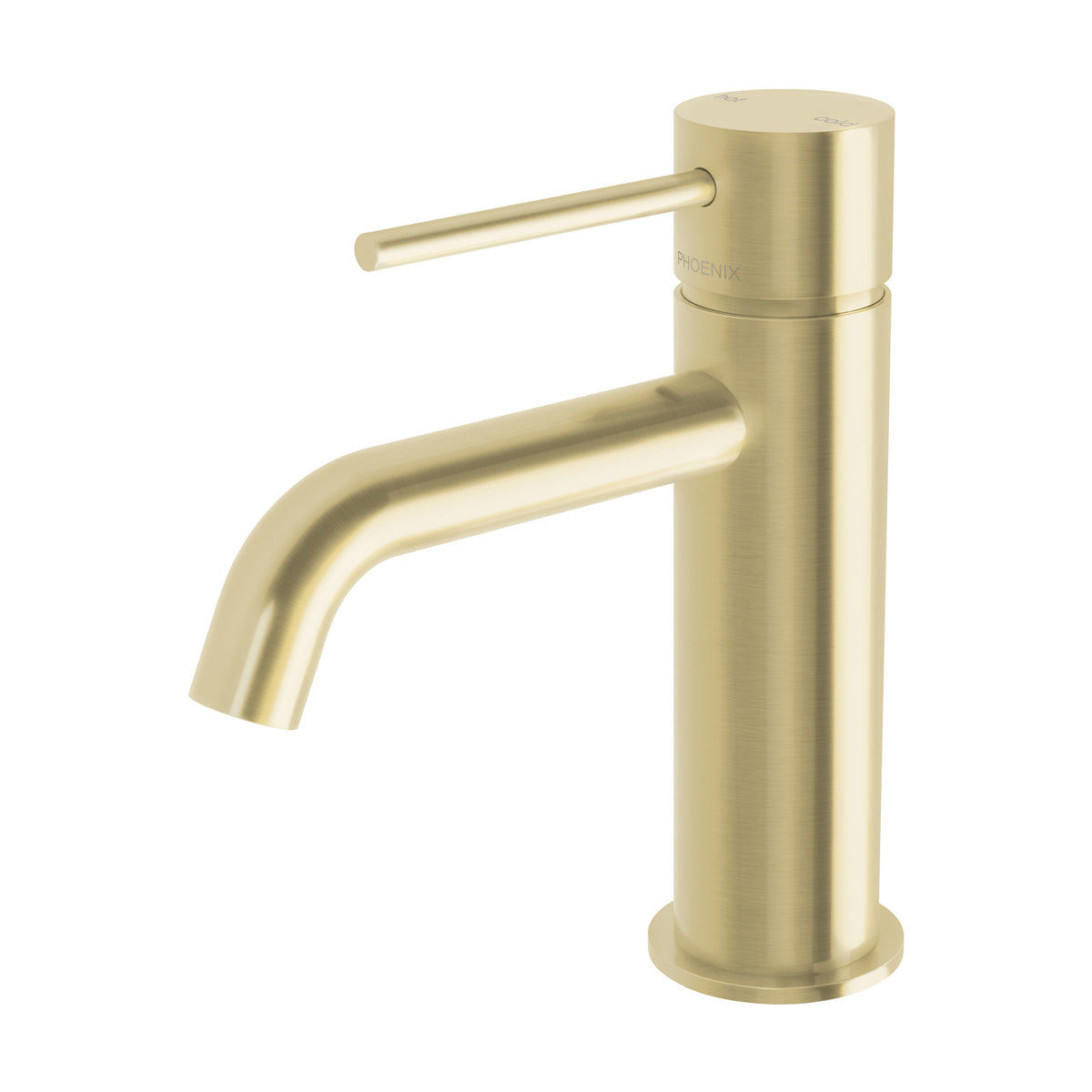 Vivid Slimline Basin Mixer Curved Outlet - Lead Free - Brushed Gold