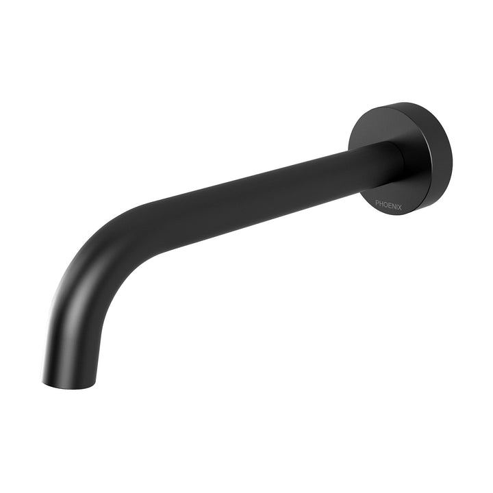 Vivid Slimline Wall Basin Outlet 180mm Curved Black - Matte Black