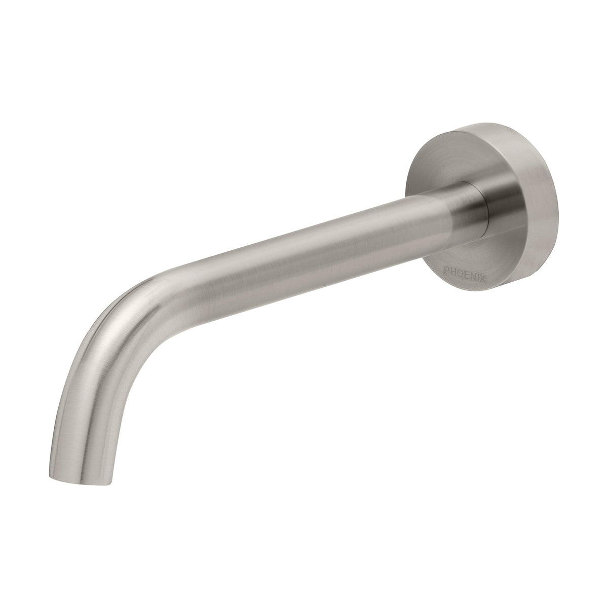 Vivid Slimline Wall Basin Outlet 180mm Curved Black - Brushed Nickel
