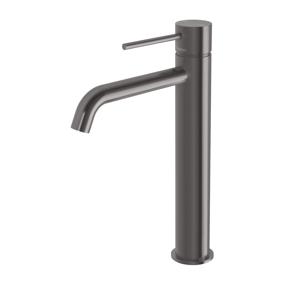Vivid Slimline Vessel Mixer Curved Outlet - Lead Free - Brushed Carbon