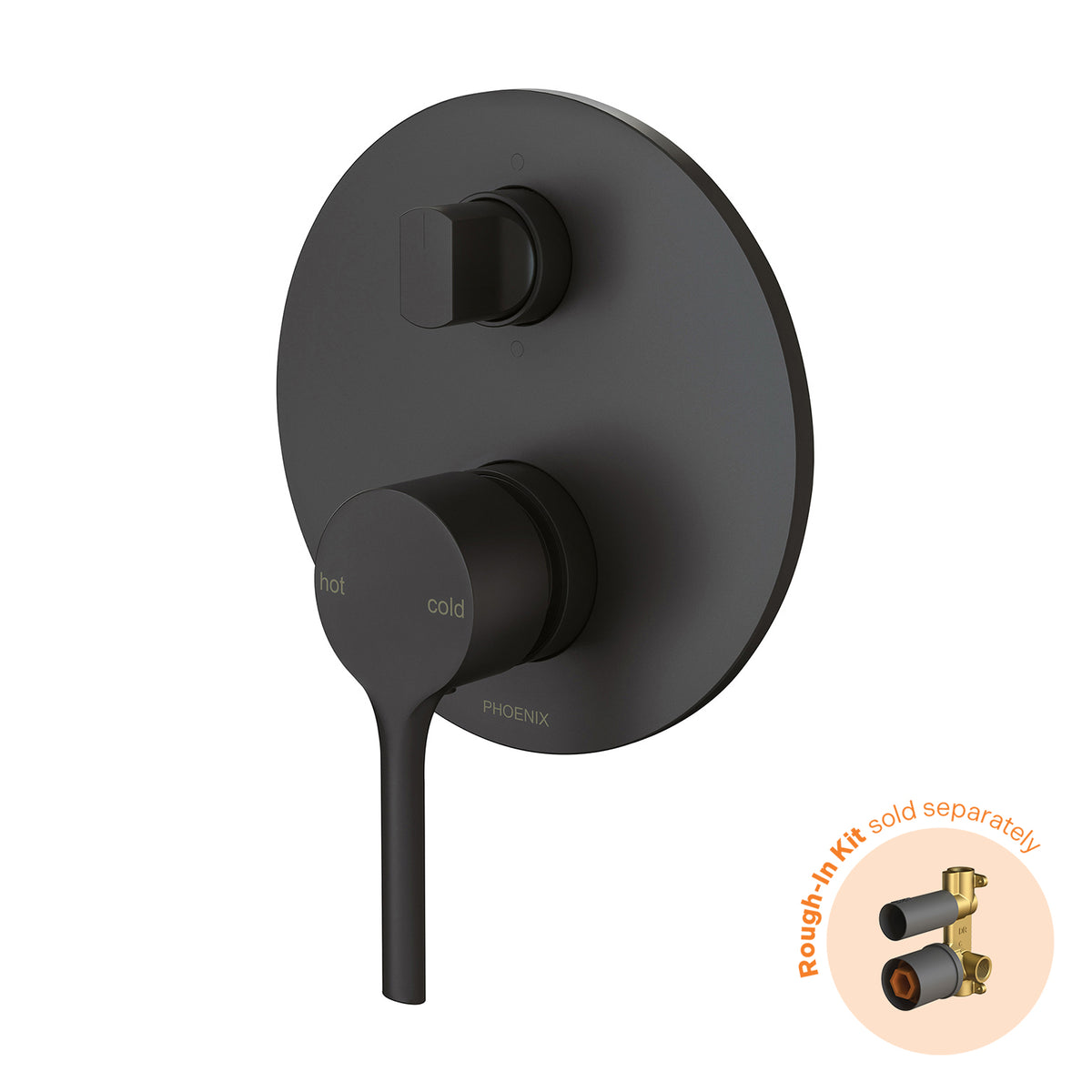 Vivid Slimline Oval SwitchMix Shower / Bath Diverter Mixer (Fit-Off Kit Only) - Matte Black