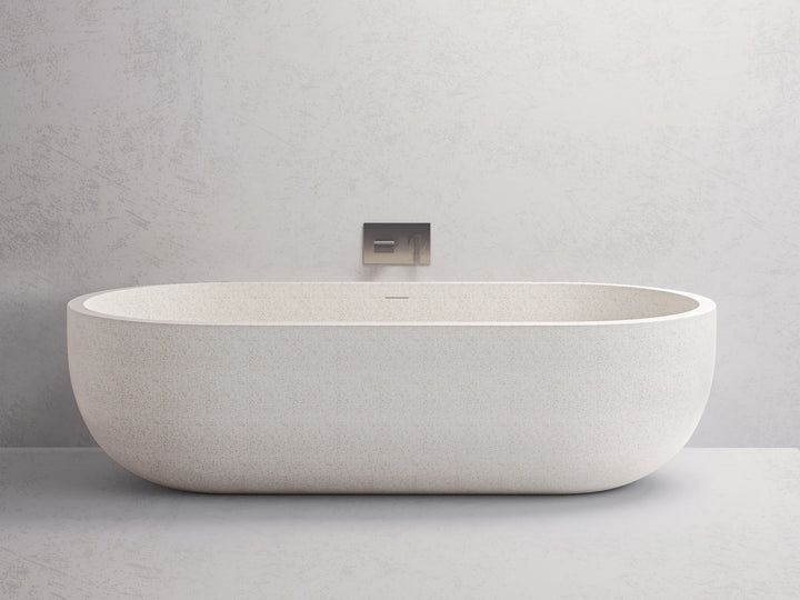 Victoria freestanding bath — White terrazzo lifestyle