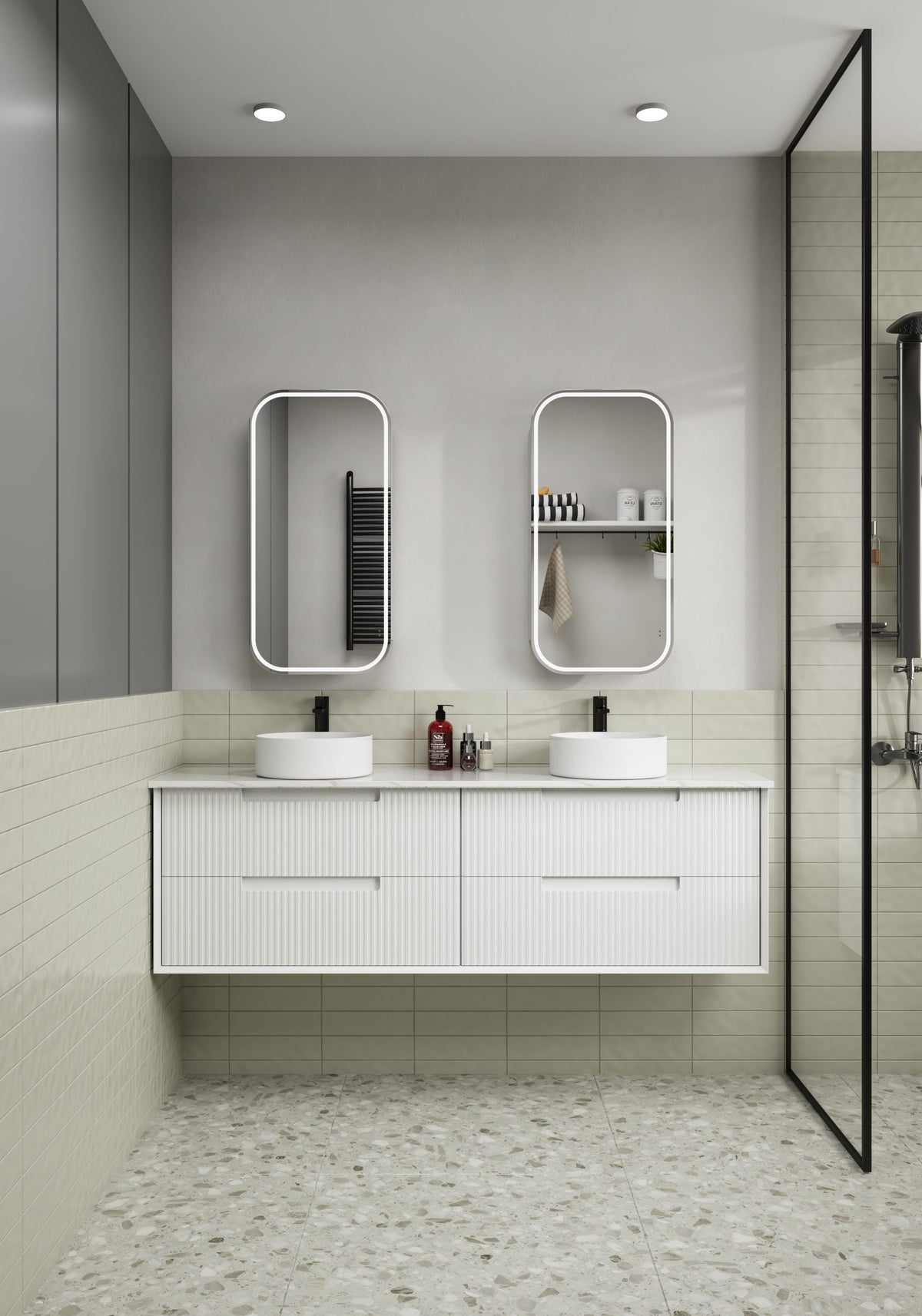 Vienna LED Shaving Cabinet - lifestyle with door open