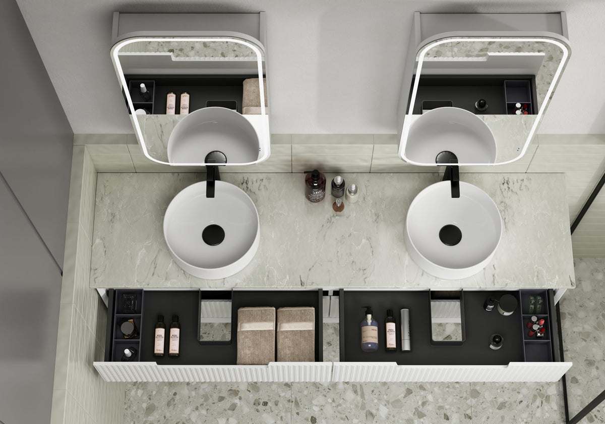 Vienna LED Shaving Cabinet - bathroom lifestyle wide