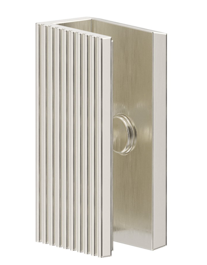 Shower Screen Wall Bracket - Fluted - Brushed Nickel
