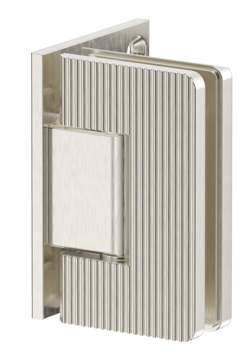 Shower Screen Hinge - Fluted - Glass To Wall - BN