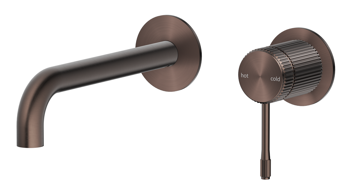Mica Fluted Wall-Spout Combo - Dusk Bronze