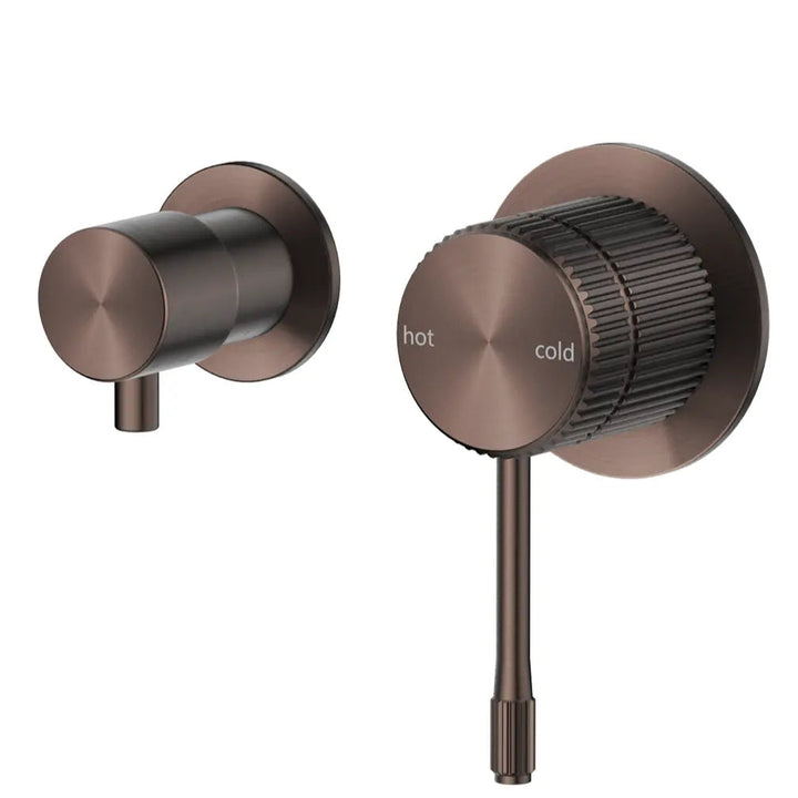 Mica Fluted Shower Mixer Diverter - Sideways