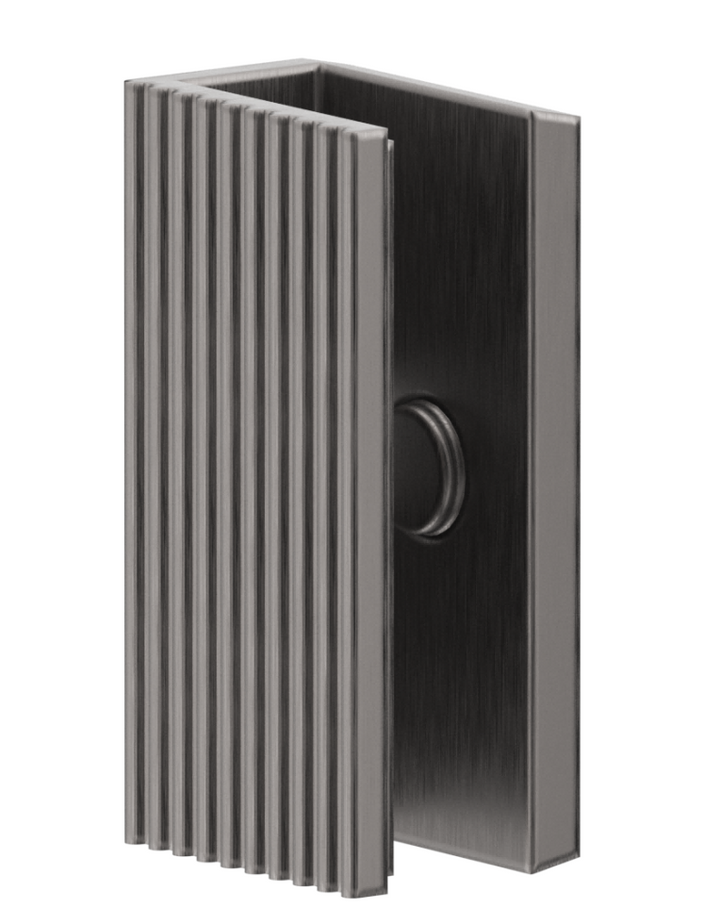Shower Screen Wall Bracket - Fluted - Brushed Gunmetal