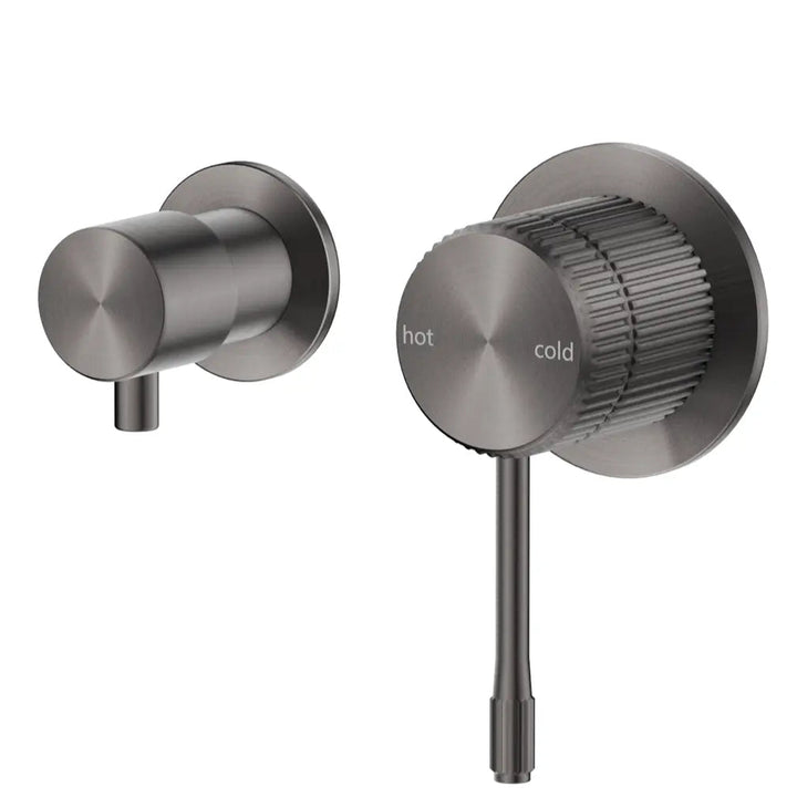 Mica Fluted Shower Mixer Diverter - Sideways