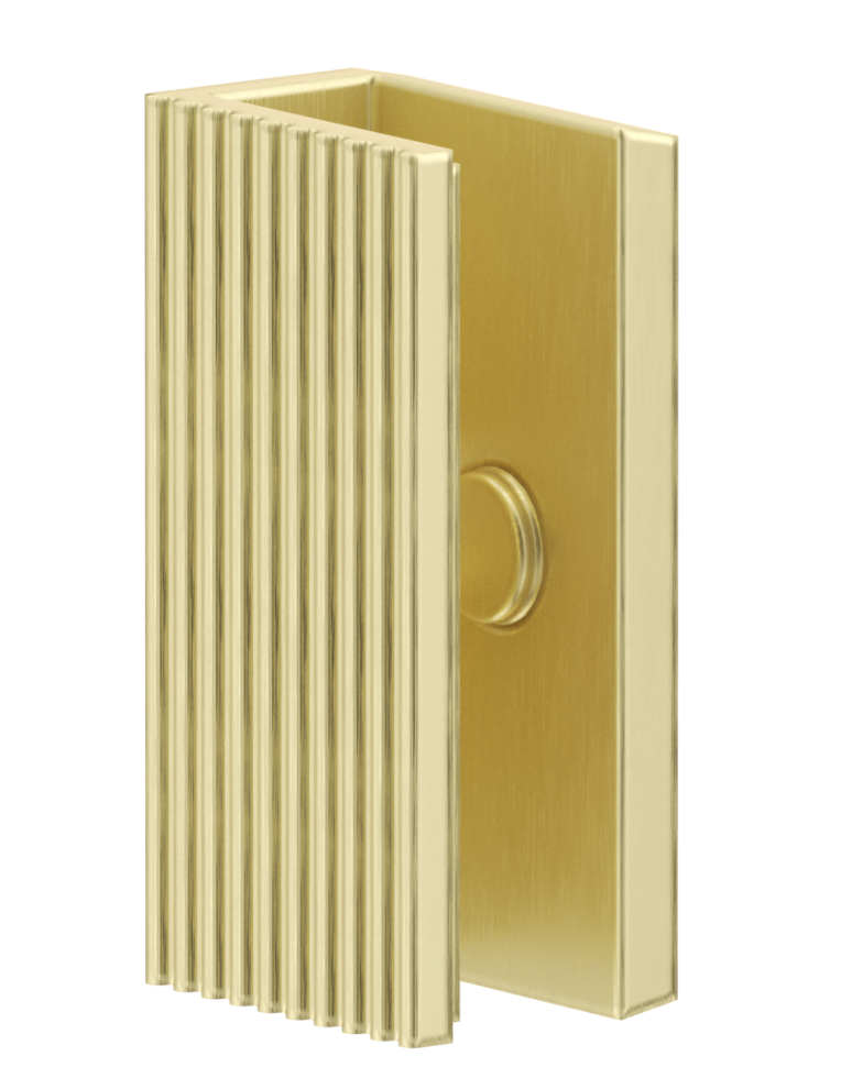 Shower Screen Wall Bracket - Fluted - French Gold