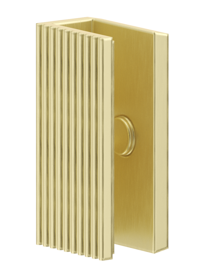 Shower Screen Wall Bracket - Fluted - French Gold