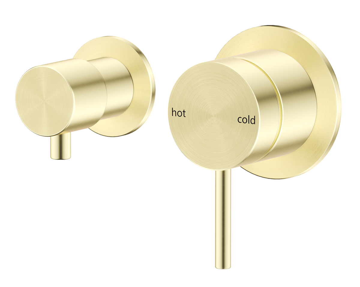 Mica Shower Mixer Diverter - Sideways - TRIM KIT ONLY - French Gold - side view