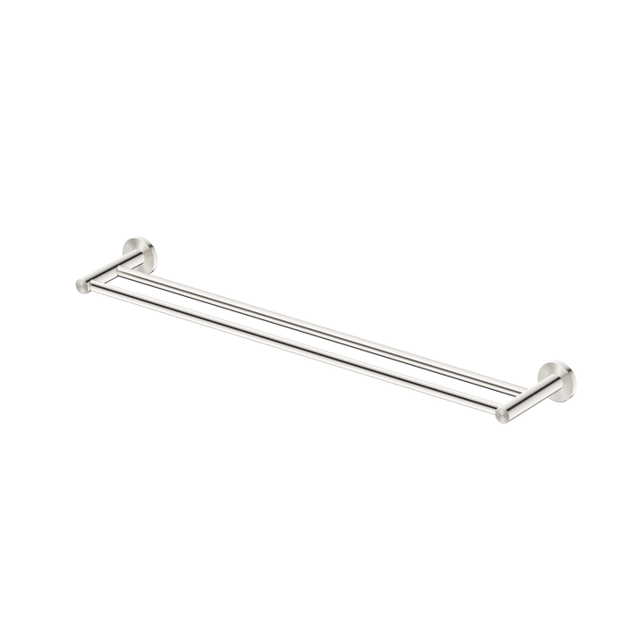 Mica Double Towel Rail - 800mm - Brushed Nickel