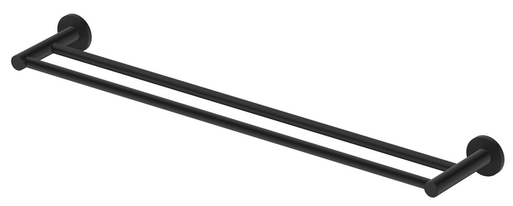 Mica Double Towel Rail - 800mm - Black