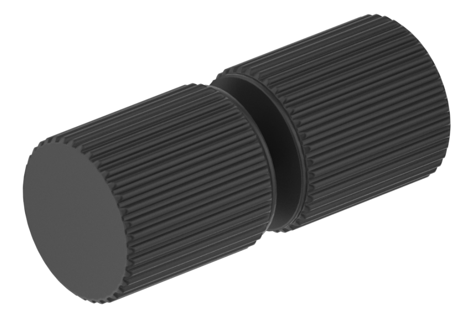 Shower Screen Handle - Fluted - Round - Black